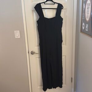 Madewell black wide leg jumpsuit